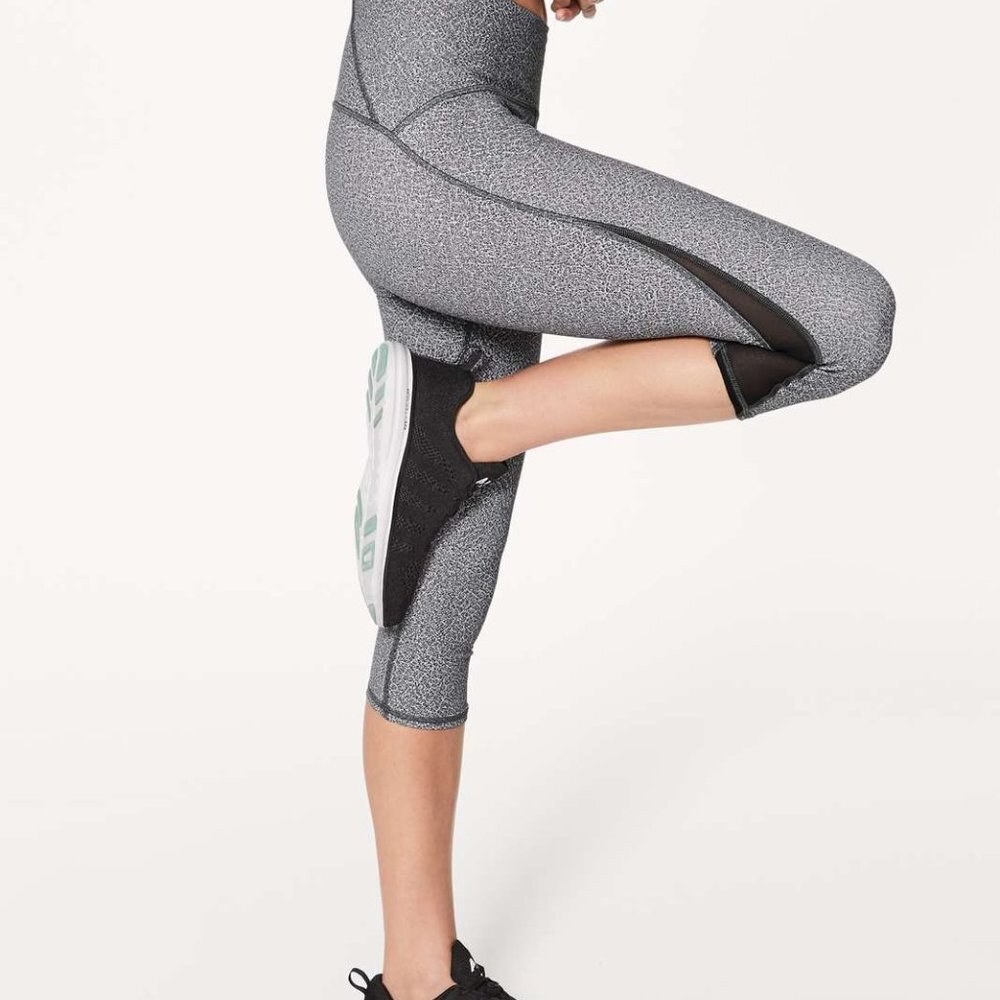 Lululemon Gray Pattern Train Times Crop Leggings 4